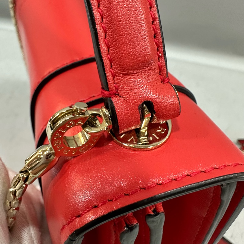Bvlgari 櫻桃牛皮蛇頭凱莉包 Kelly 斜背包-23