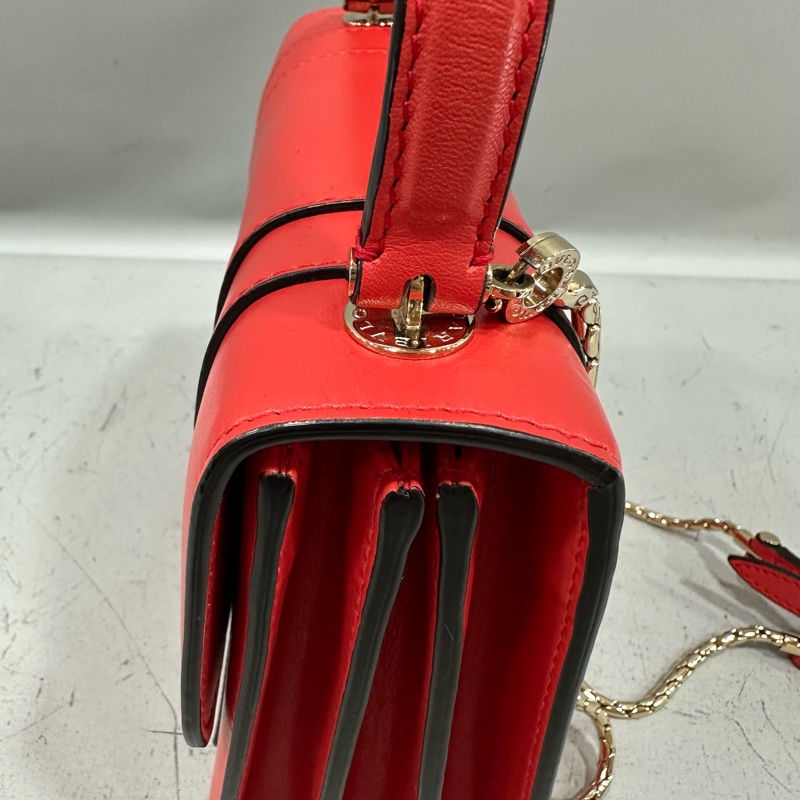 Bvlgari 櫻桃牛皮蛇頭凱莉包 Kelly 斜背包-24
