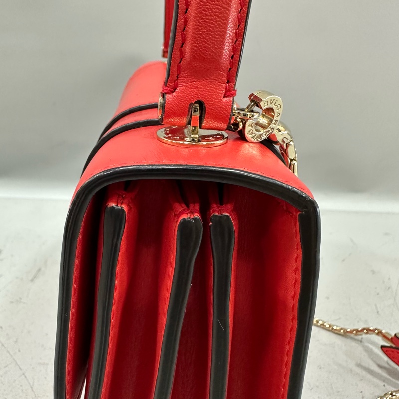 Bvlgari 櫻桃牛皮蛇頭凱莉包 Kelly 斜背包-25