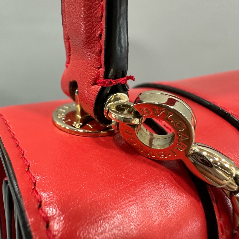 Bvlgari 櫻桃牛皮蛇頭凱莉包 Kelly 斜背包-26