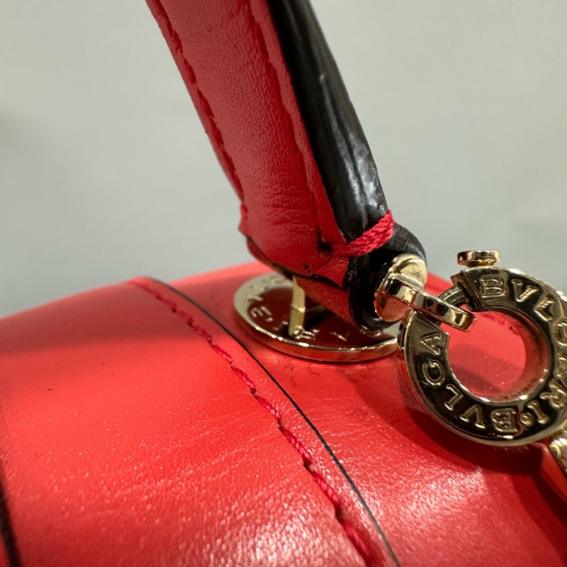 Bvlgari 櫻桃牛皮蛇頭凱莉包 Kelly 斜背包-27