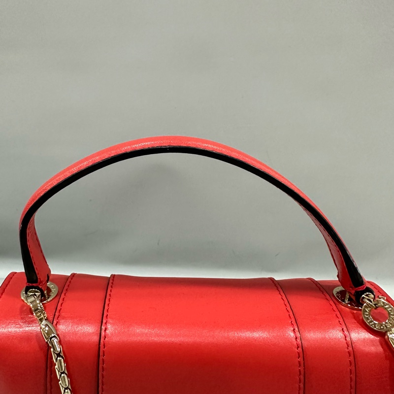Bvlgari 櫻桃牛皮蛇頭凱莉包 Kelly 斜背包-28