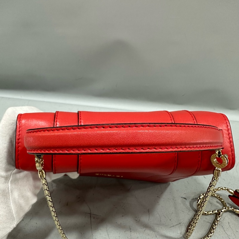 Bvlgari 櫻桃牛皮蛇頭凱莉包 Kelly 斜背包-29