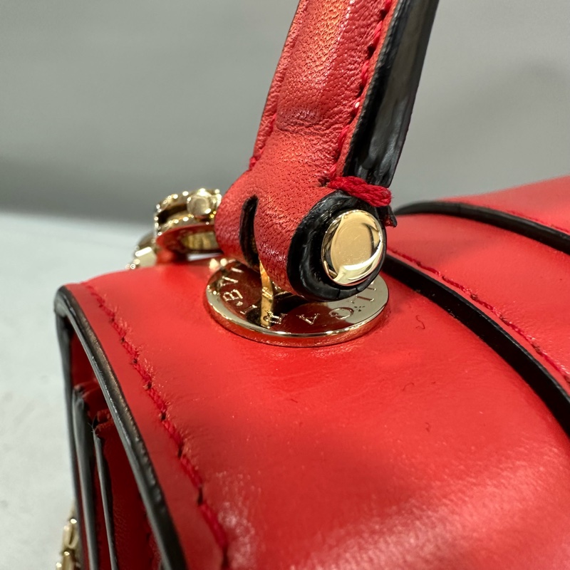 Bvlgari 櫻桃牛皮蛇頭凱莉包 Kelly 斜背包-30