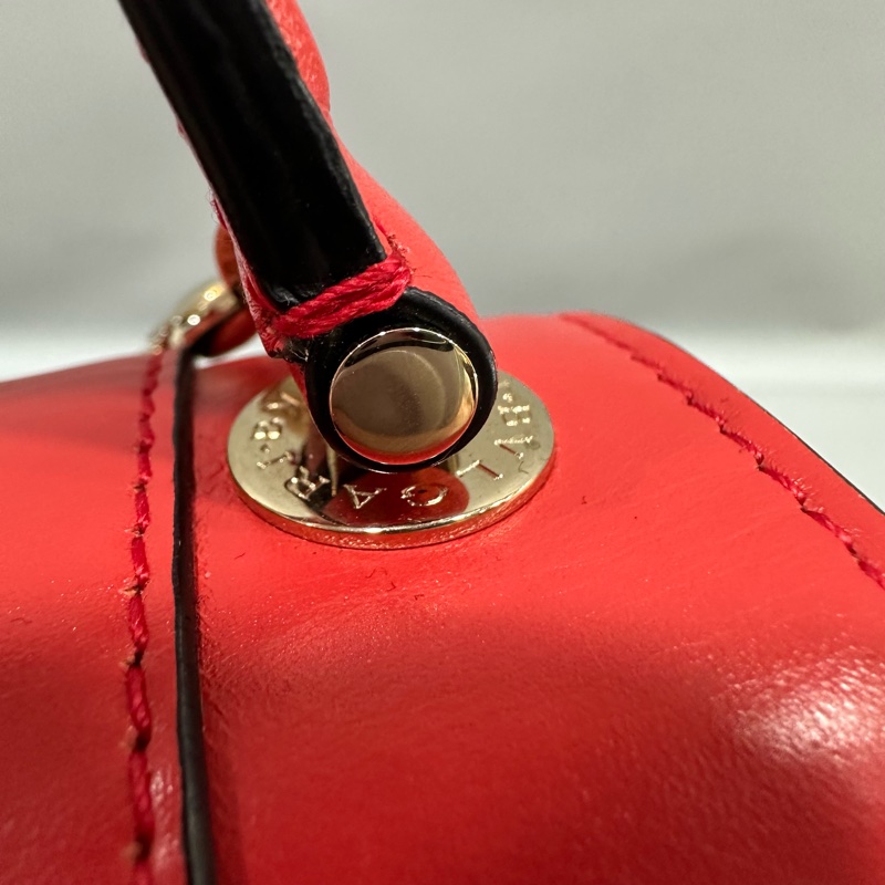 Bvlgari 櫻桃牛皮蛇頭凱莉包 Kelly 斜背包-31