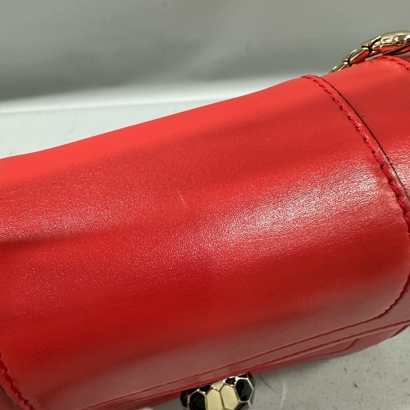 Bvlgari 櫻桃牛皮蛇頭凱莉包 Kelly 斜背包-32