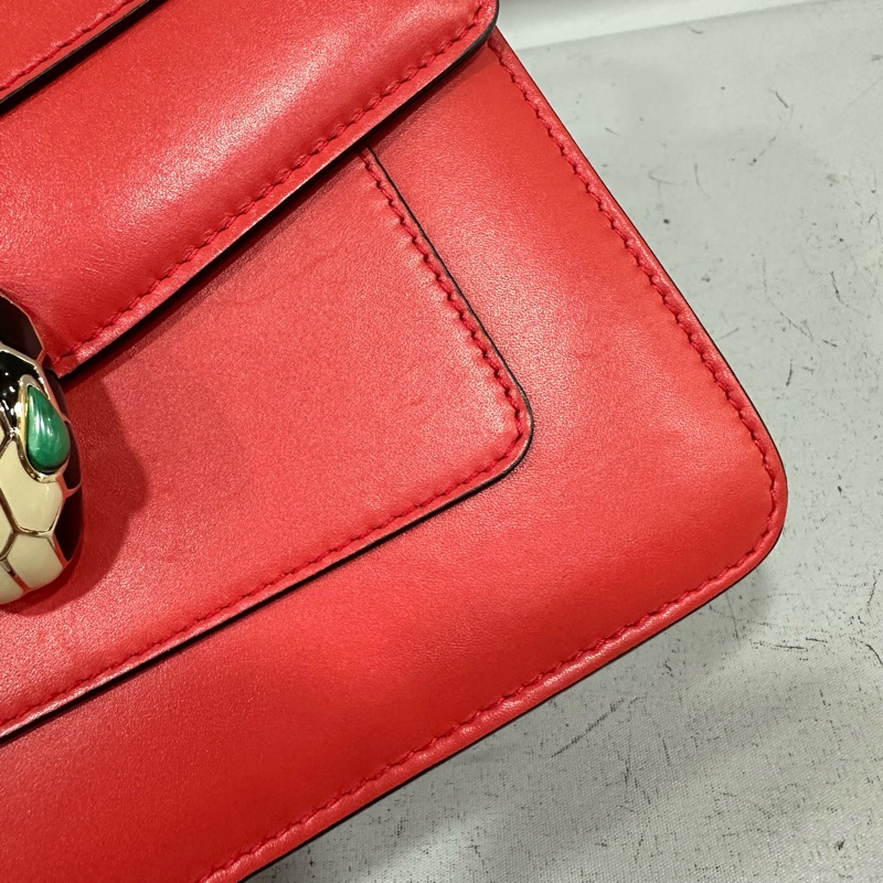 Bvlgari 櫻桃牛皮蛇頭凱莉包 Kelly 斜背包-38