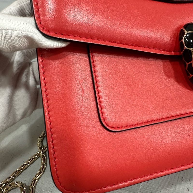 Bvlgari 櫻桃牛皮蛇頭凱莉包 Kelly 斜背包-39