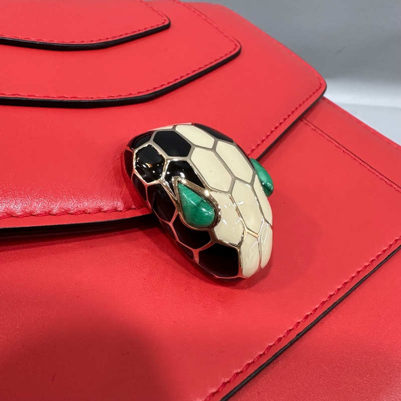Bvlgari 櫻桃牛皮蛇頭凱莉包 Kelly 斜背包-40