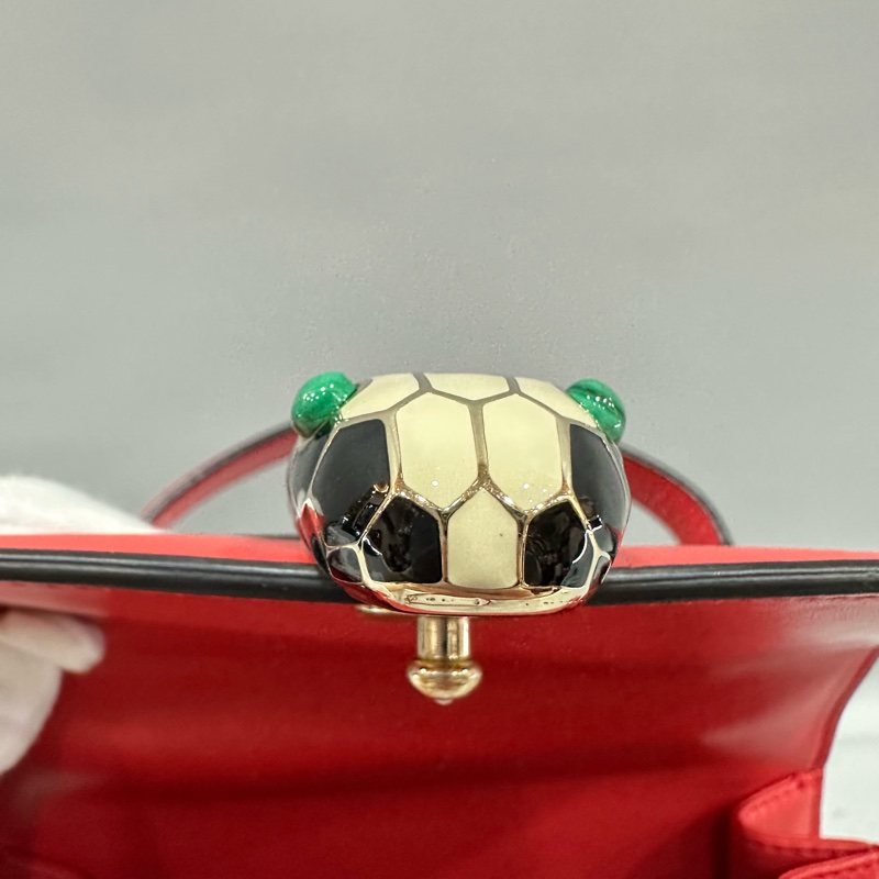 Bvlgari 櫻桃牛皮蛇頭凱莉包 Kelly 斜背包-43