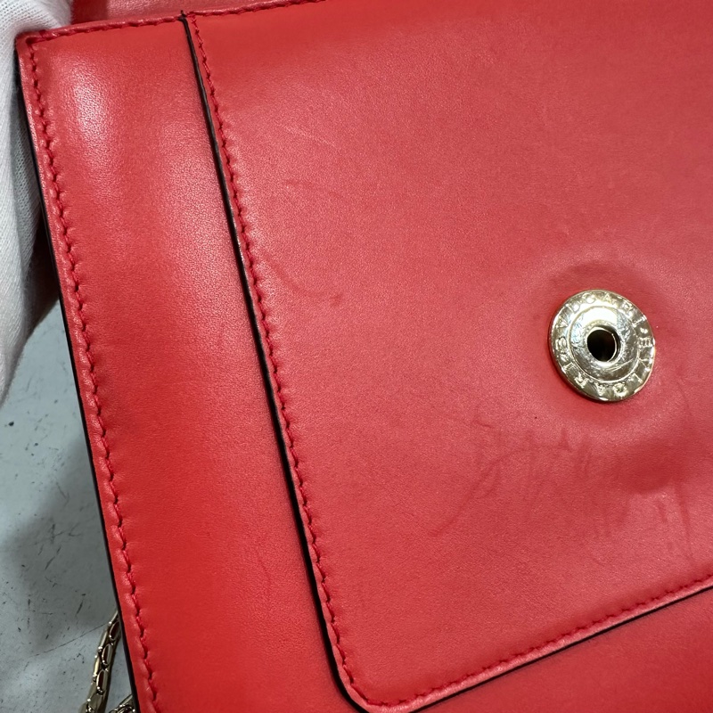 Bvlgari 櫻桃牛皮蛇頭凱莉包 Kelly 斜背包-46