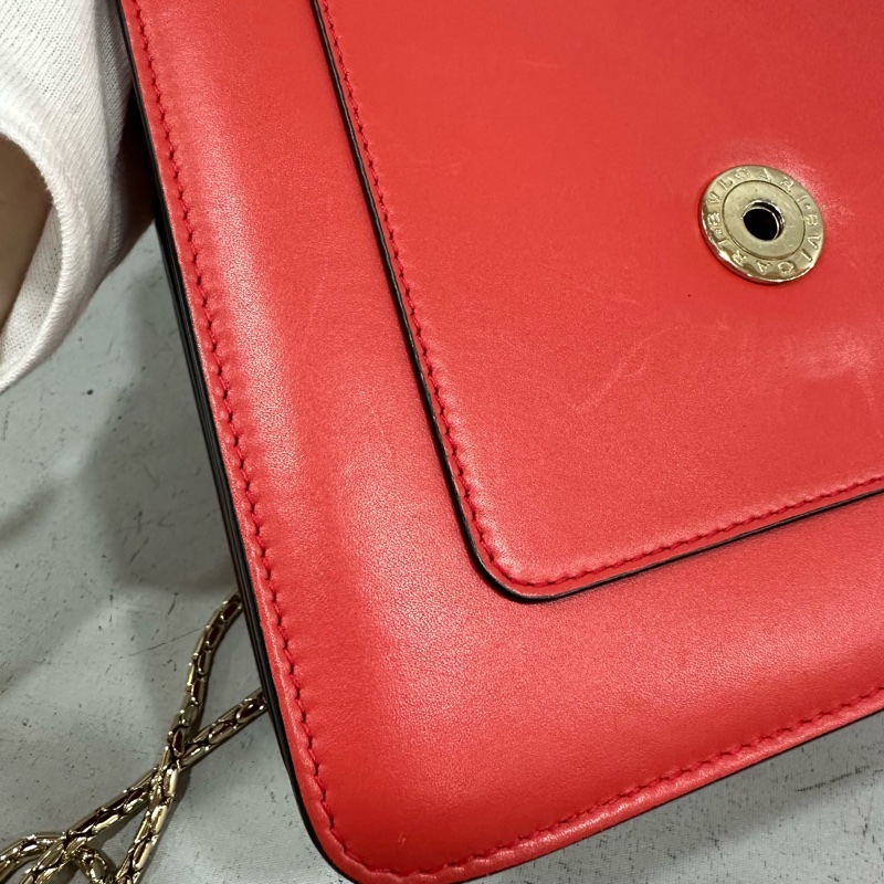 Bvlgari 櫻桃牛皮蛇頭凱莉包 Kelly 斜背包-47