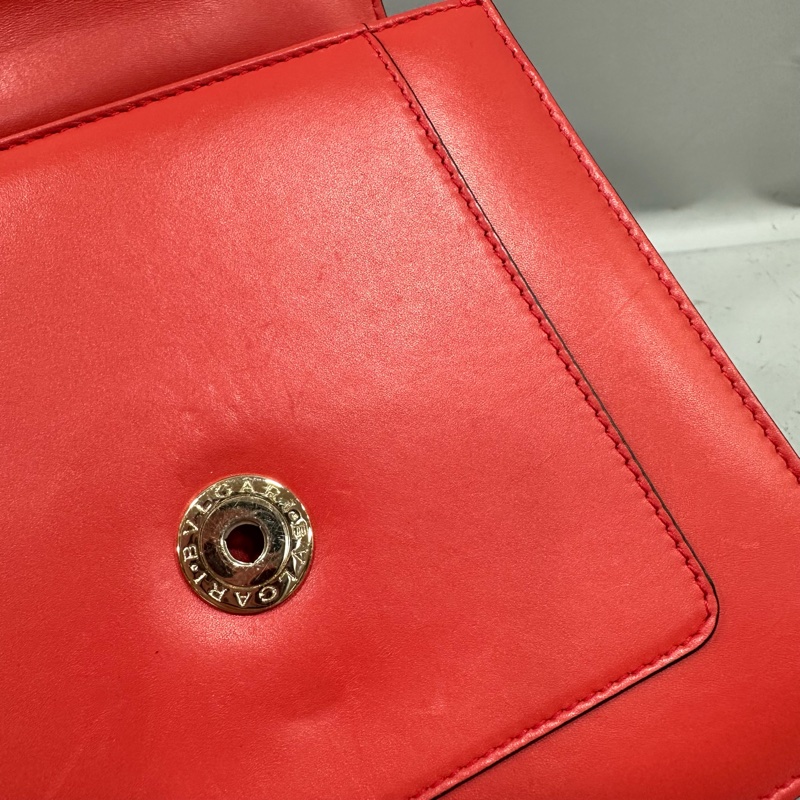 Bvlgari 櫻桃牛皮蛇頭凱莉包 Kelly 斜背包-49