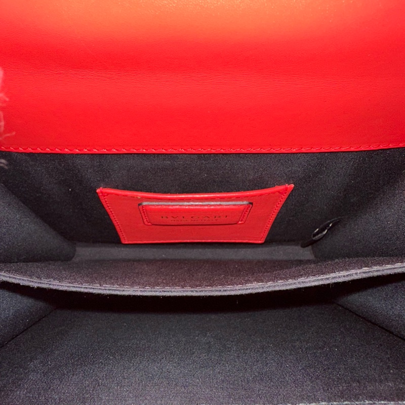 Bvlgari 櫻桃牛皮蛇頭凱莉包 Kelly 斜背包-56