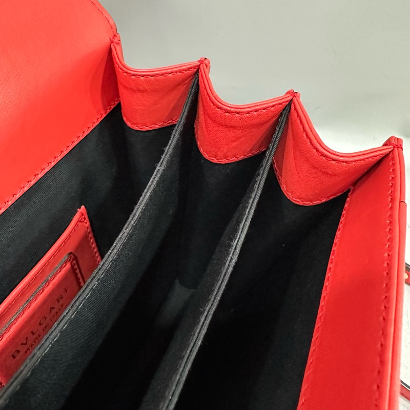 Bvlgari 櫻桃牛皮蛇頭凱莉包 Kelly 斜背包-58