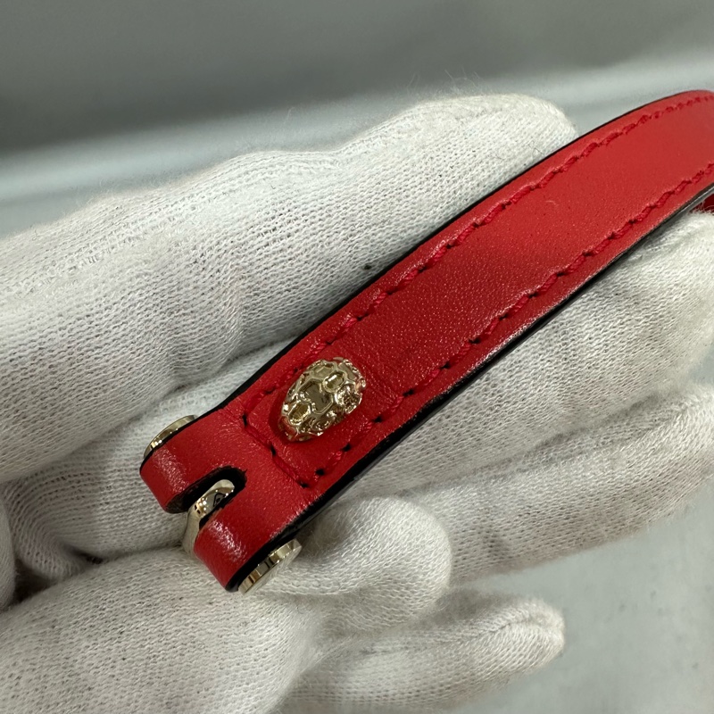 Bvlgari 櫻桃牛皮蛇頭凱莉包 Kelly 斜背包-61