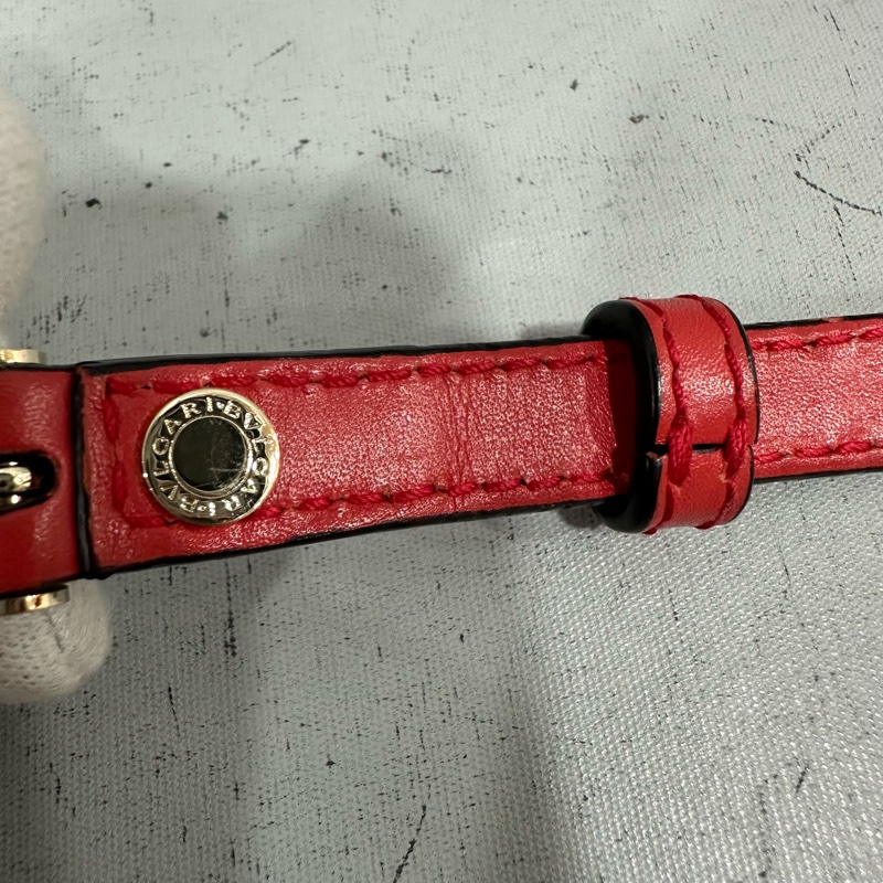 Bvlgari 櫻桃牛皮蛇頭凱莉包 Kelly 斜背包-66