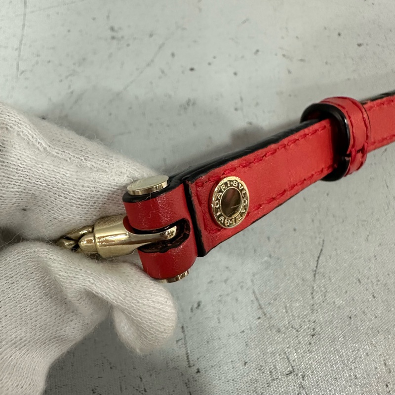 Bvlgari 櫻桃牛皮蛇頭凱莉包 Kelly 斜背包-70