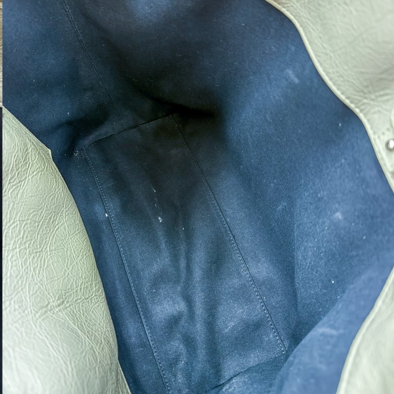 巴黎世家經典米白灰牛皮條紋托特包 兩用背袋 BALENCIAGA Barbes Medium East-West-25