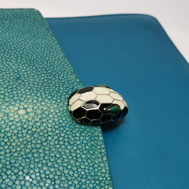 Bvlgari Serpenti Forever蛇頭包中號牛皮珍珠魚皮蛇頭單肩包-14