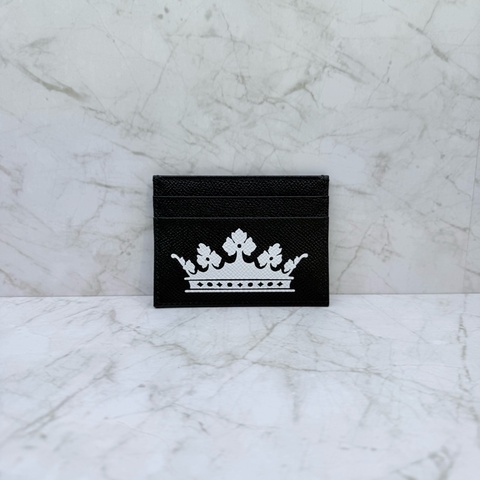 D&G 白字LOGO名片夾黑