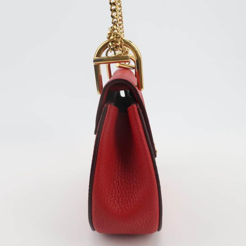 Chloe Drew小豬包迷你牛皮純色珠寶鎖斜挎包單肩包-3