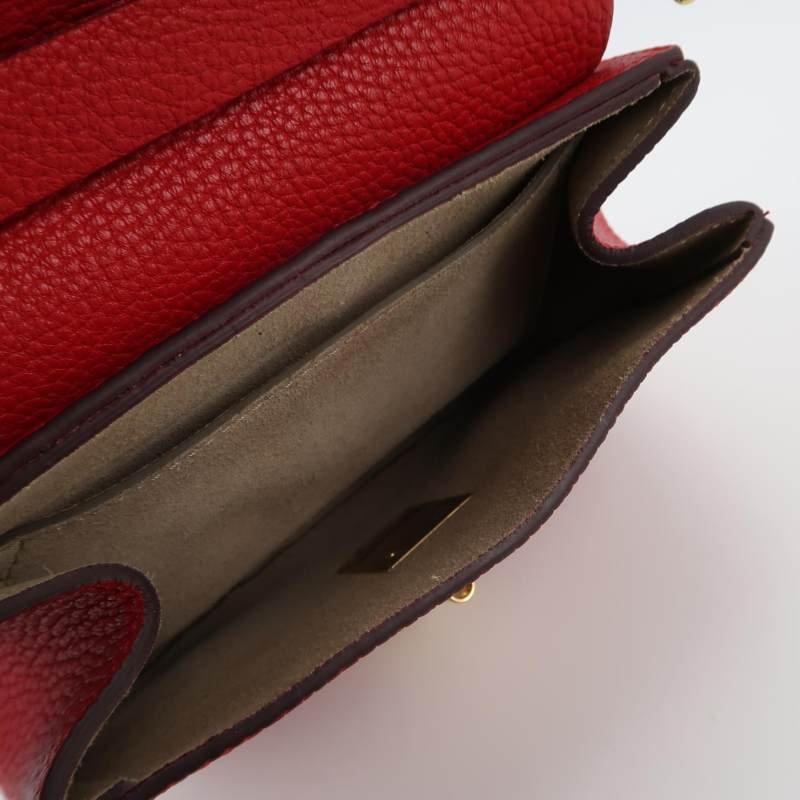 Chloe Drew小豬包迷你牛皮純色珠寶鎖斜挎包單肩包-6