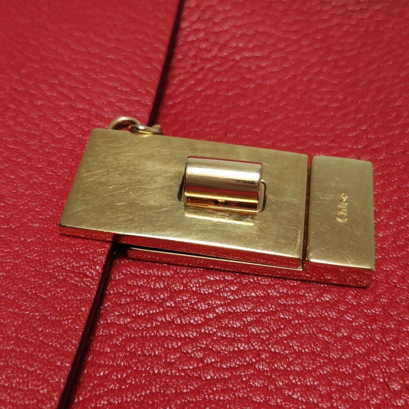 Chloe Drew小豬包迷你牛皮純色珠寶鎖斜挎包單肩包-11