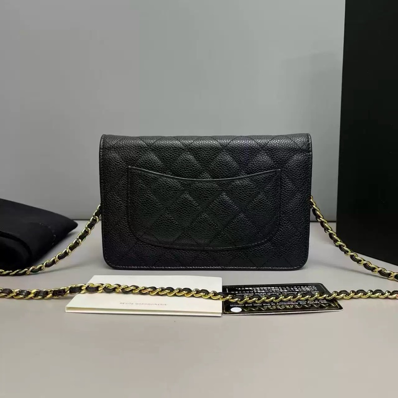 Chanel香奈兒 WOC 黑金荔枝皮 保卡款-1