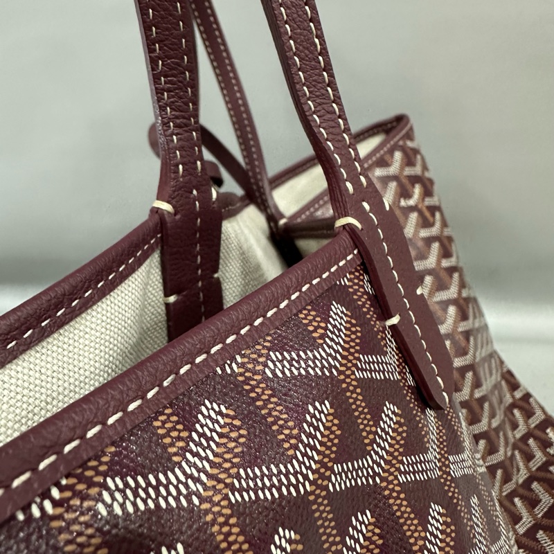 Goyard 老花紅白波浪托特包 子母包-22
