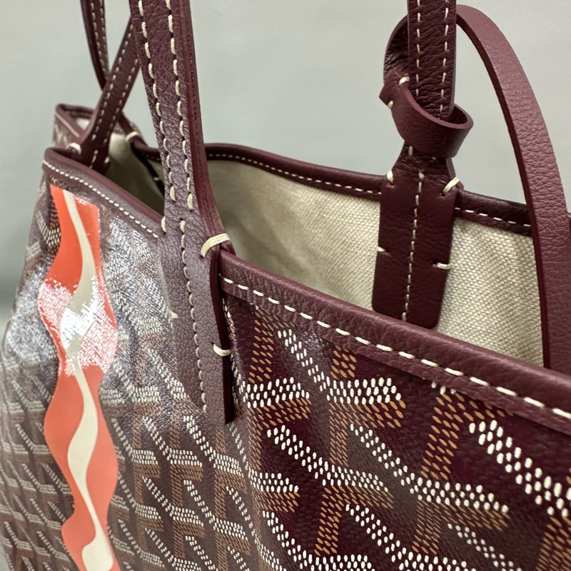 Goyard 老花紅白波浪托特包 子母包-23