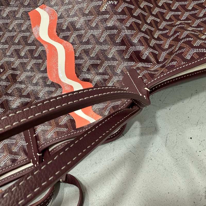 Goyard 老花紅白波浪托特包 子母包-26
