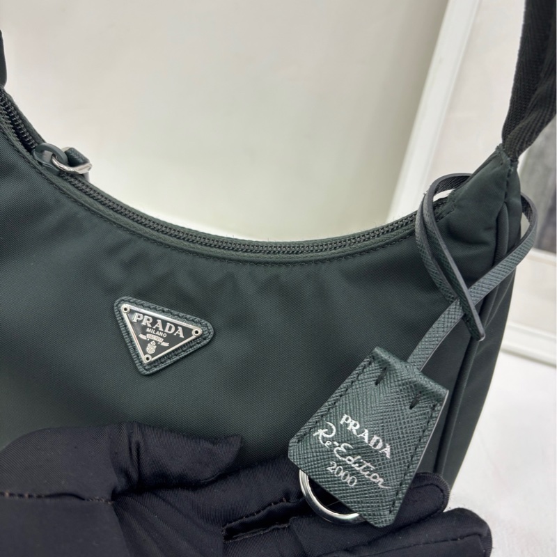 Prada/普拉達 Hobo 2000  #深綠色腋下包-6