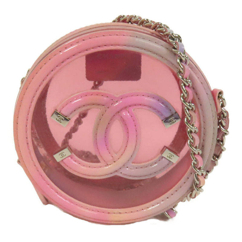 CHANEL PVC Chain Shoulder Bag銀扣肩背袋-0