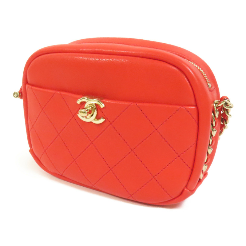 CHANEL 牛皮皮革Shoulder Bag金扣鏈帶肩背袋-2