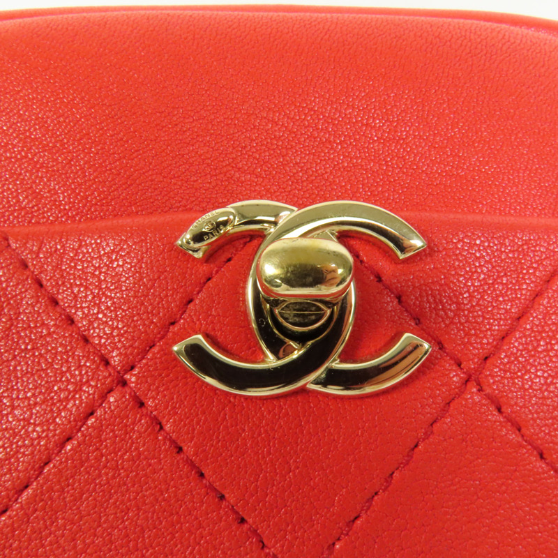 CHANEL 牛皮皮革Shoulder Bag金扣鏈帶肩背袋-5