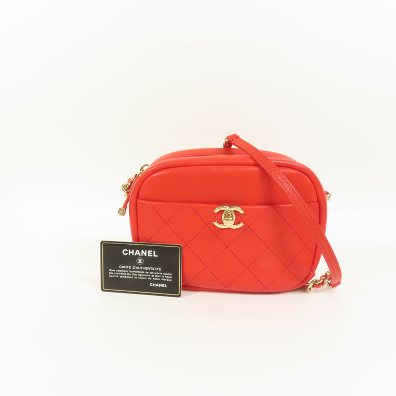 CHANEL 牛皮皮革Shoulder Bag金扣鏈帶肩背袋-10