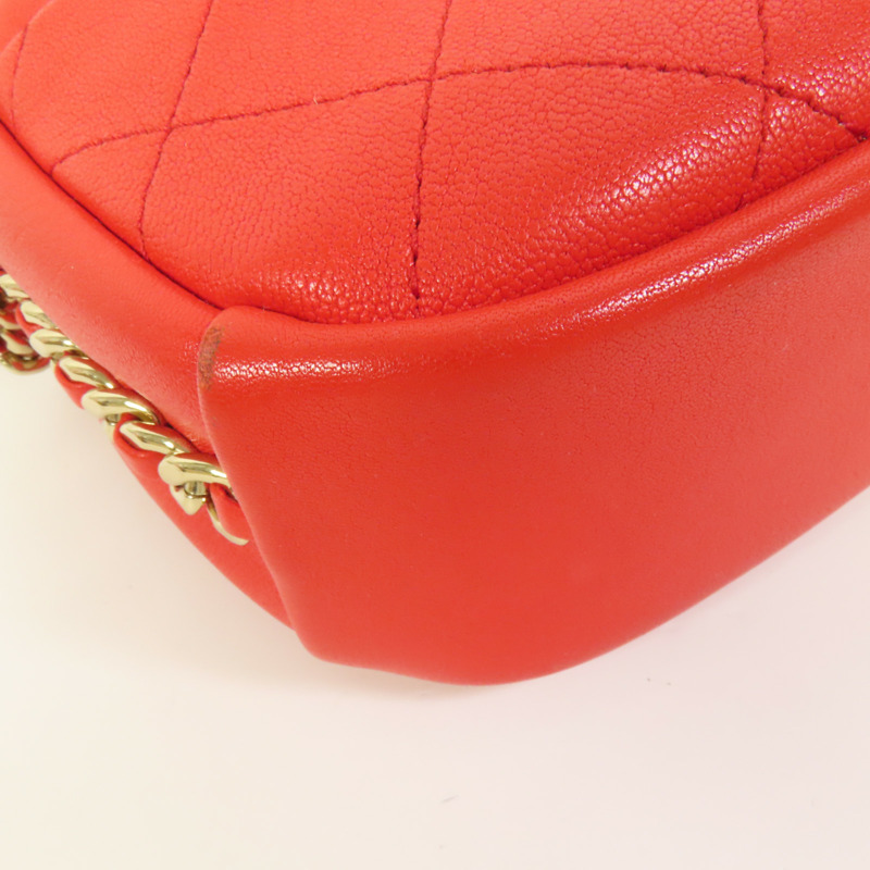 CHANEL 牛皮皮革Shoulder Bag金扣鏈帶肩背袋-11
