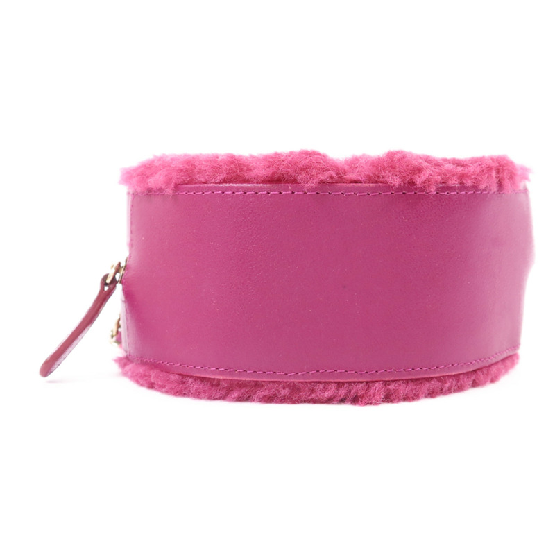 CHANEL 羊毛/牛皮皮革Chain Shoulder Bag金扣鏈帶肩背袋-3