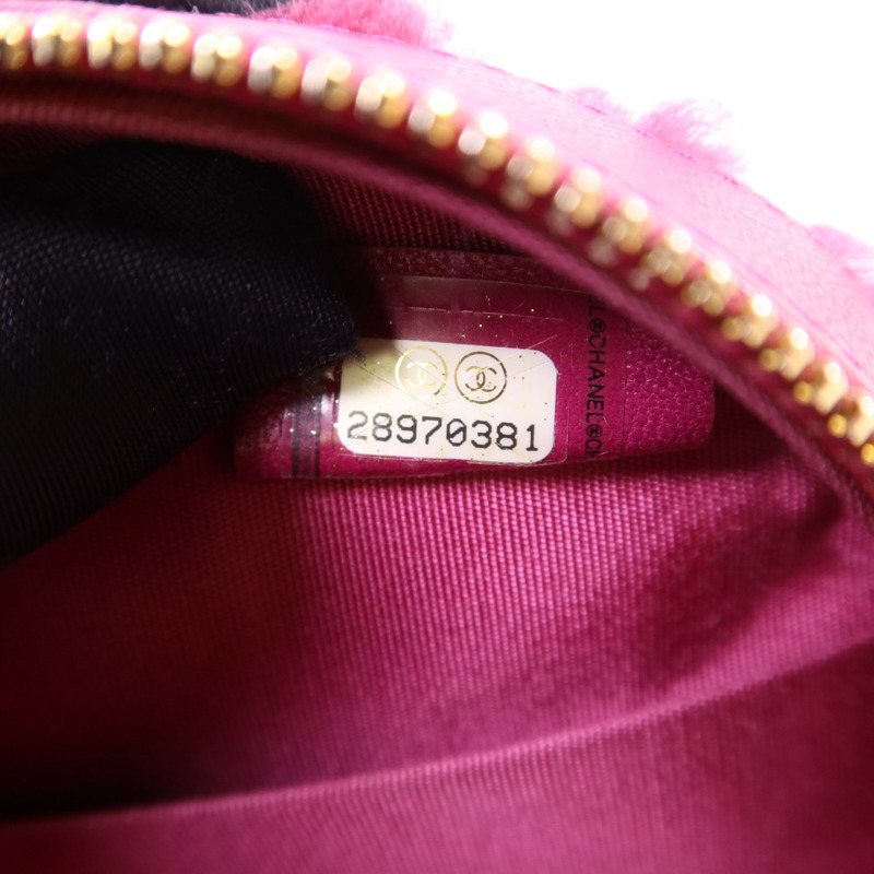 CHANEL 羊毛/牛皮皮革Chain Shoulder Bag金扣鏈帶肩背袋-7