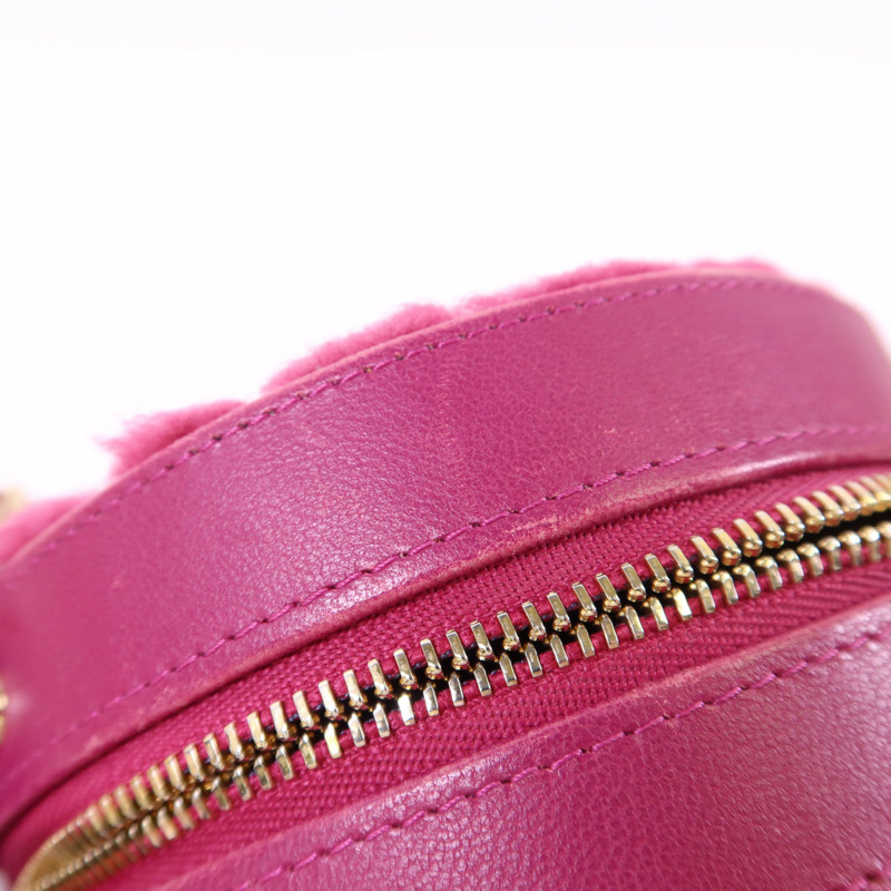 CHANEL 羊毛/牛皮皮革Chain Shoulder Bag金扣鏈帶肩背袋-14