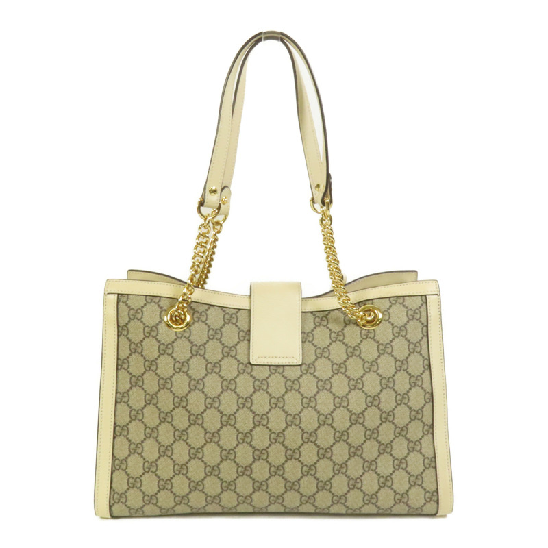 GUCCI 塗層帆布Padlock GG金扣肩背袋-1