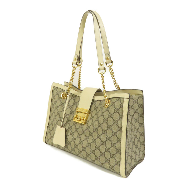 GUCCI 塗層帆布Padlock GG金扣肩背袋-2