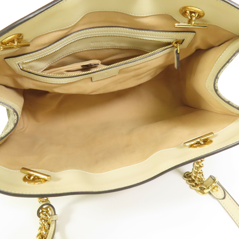 GUCCI 塗層帆布Padlock GG金扣肩背袋-4