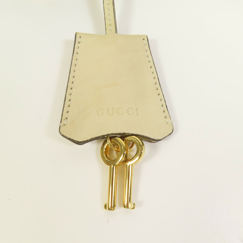 GUCCI 塗層帆布Padlock GG金扣肩背袋-7