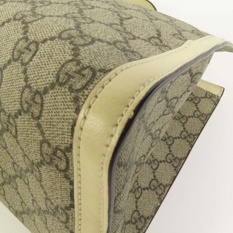 GUCCI 塗層帆布Padlock GG金扣肩背袋-13