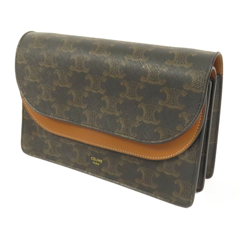 CELINE 塗層帆布Wallet On Strap肩背袋-2