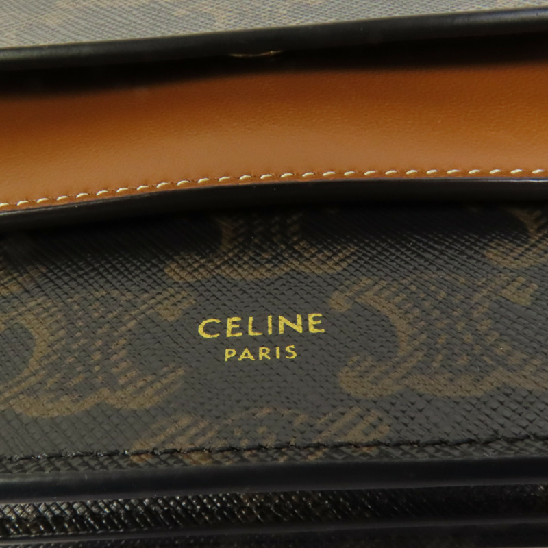 CELINE 塗層帆布Wallet On Strap肩背袋-5