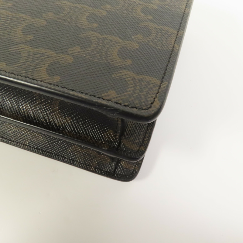 CELINE 塗層帆布Wallet On Strap肩背袋-11