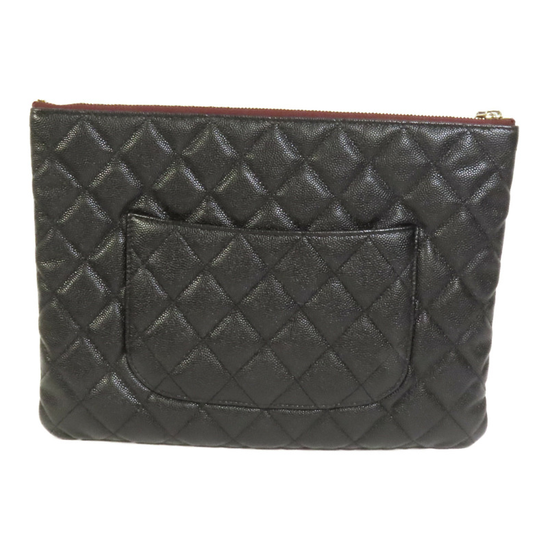 CHANEL 牛皮皮革Classic Zipped Pouch金扣手拿包-1